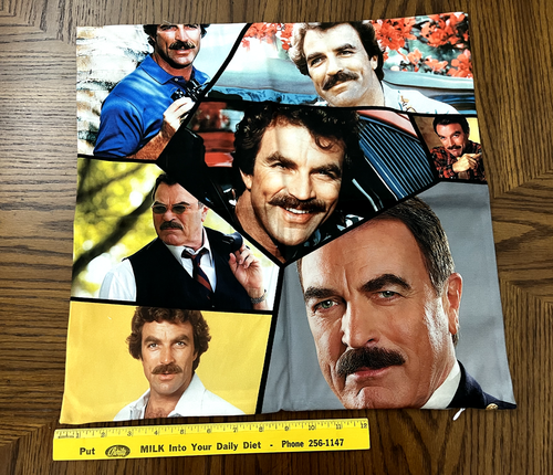 Tom Selleck Magnum PI Blue Bloods Novelty Pillow Cover - 18 x 18" 2-sided NEW - Picture 2 of 3