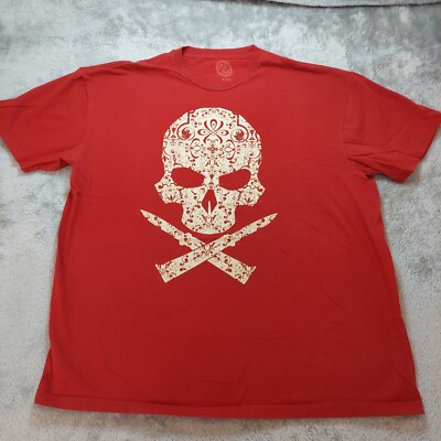 Anchor Blue  Vintage Skull and Dagger's Red T-Shirt Men's 2XL 29in L 26in W