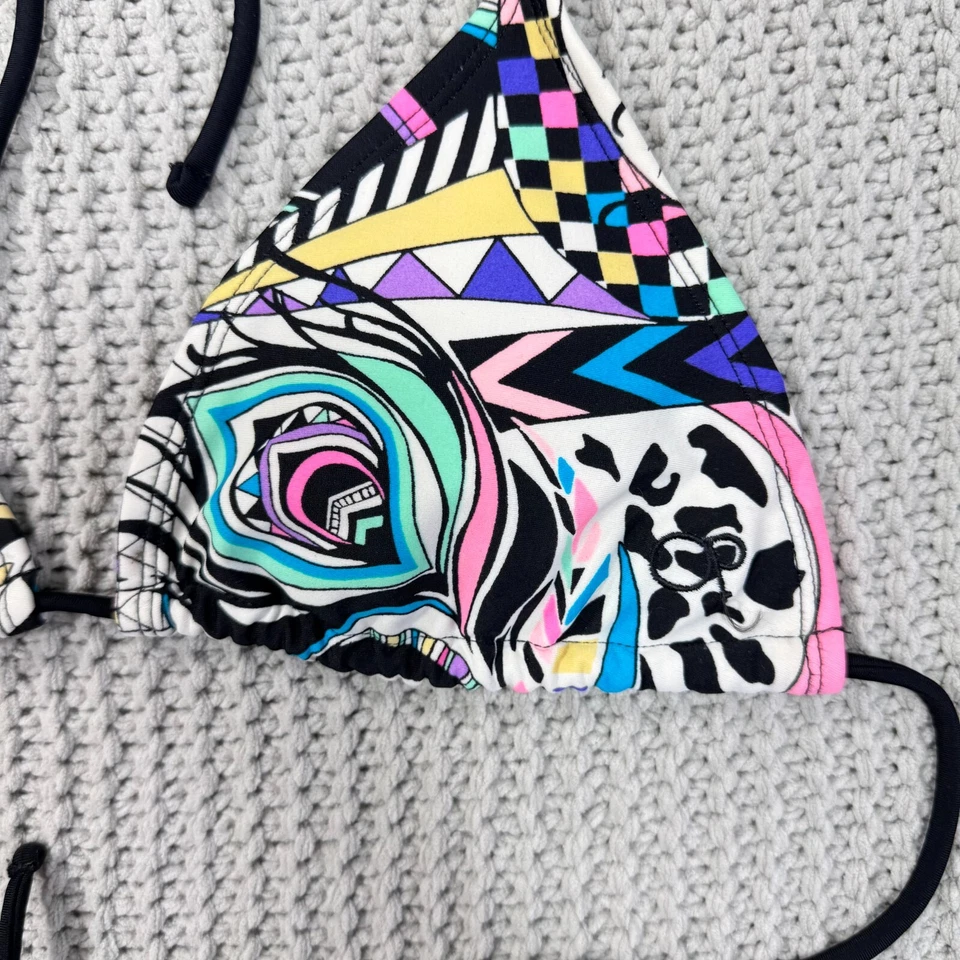 Top de Bikini de Colección Y2K Triángulo Cuerda Talla M Halter OP Multi Años 90 Grunge Hipster Punk Foto 4 de 4