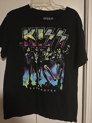 Kiss Destroyer Album Neon Fluorescent Men s Medium Officially Licensed T-Shirt