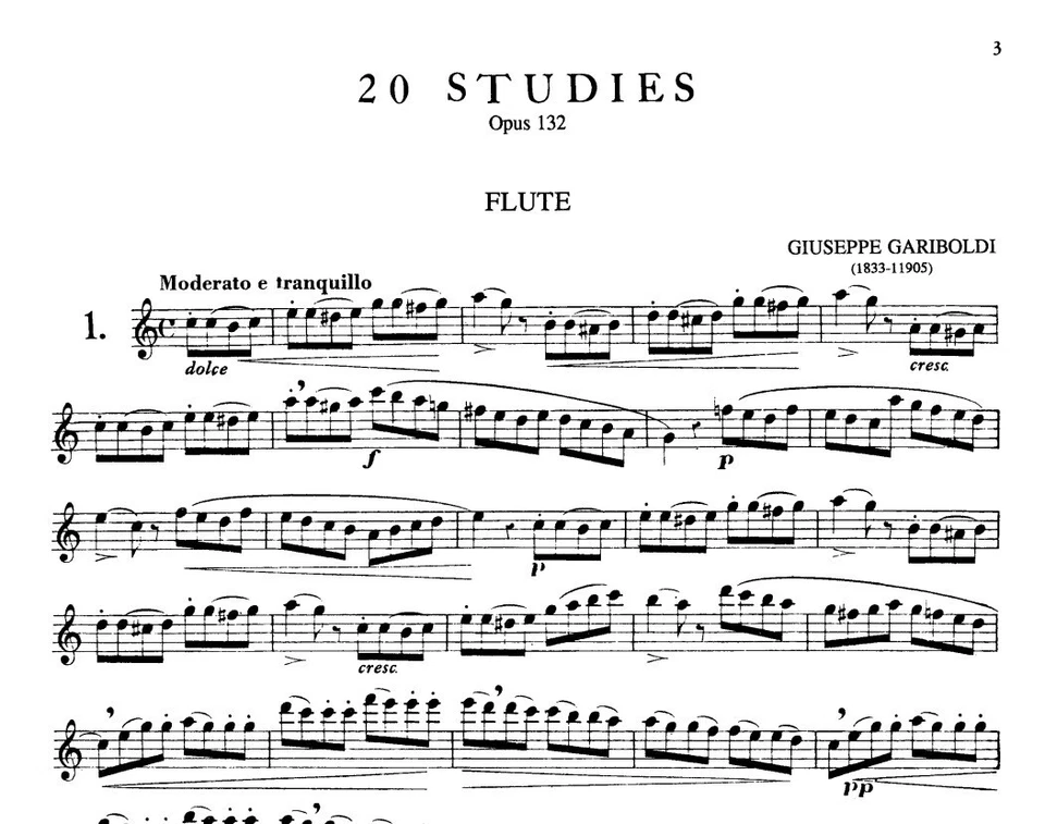 Giuseppe Gariboldi 20 studi Op. 132 per flauto IMC1346 MIXSOUND - Immagine 2 di 2
