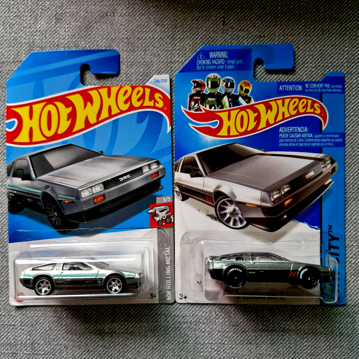 Hot Wheels DeLorean Rolling Metal Series Treasure Hunt & Hw City