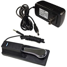 AC Adapter + Sustain Pedal for Casio CTK-2080 CTK-2200 CTK2300 CTK3200 Keyboards