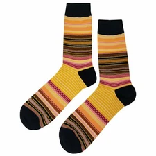 NWT Odd Energy Stripe Dress Socks Novelty Men 8-12 Yellow Crazy Fun Sockfly