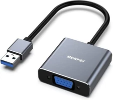 USB 3.0 to VGA Adapter for Windows 11/10/8.1/8/7, 1080P Display Support