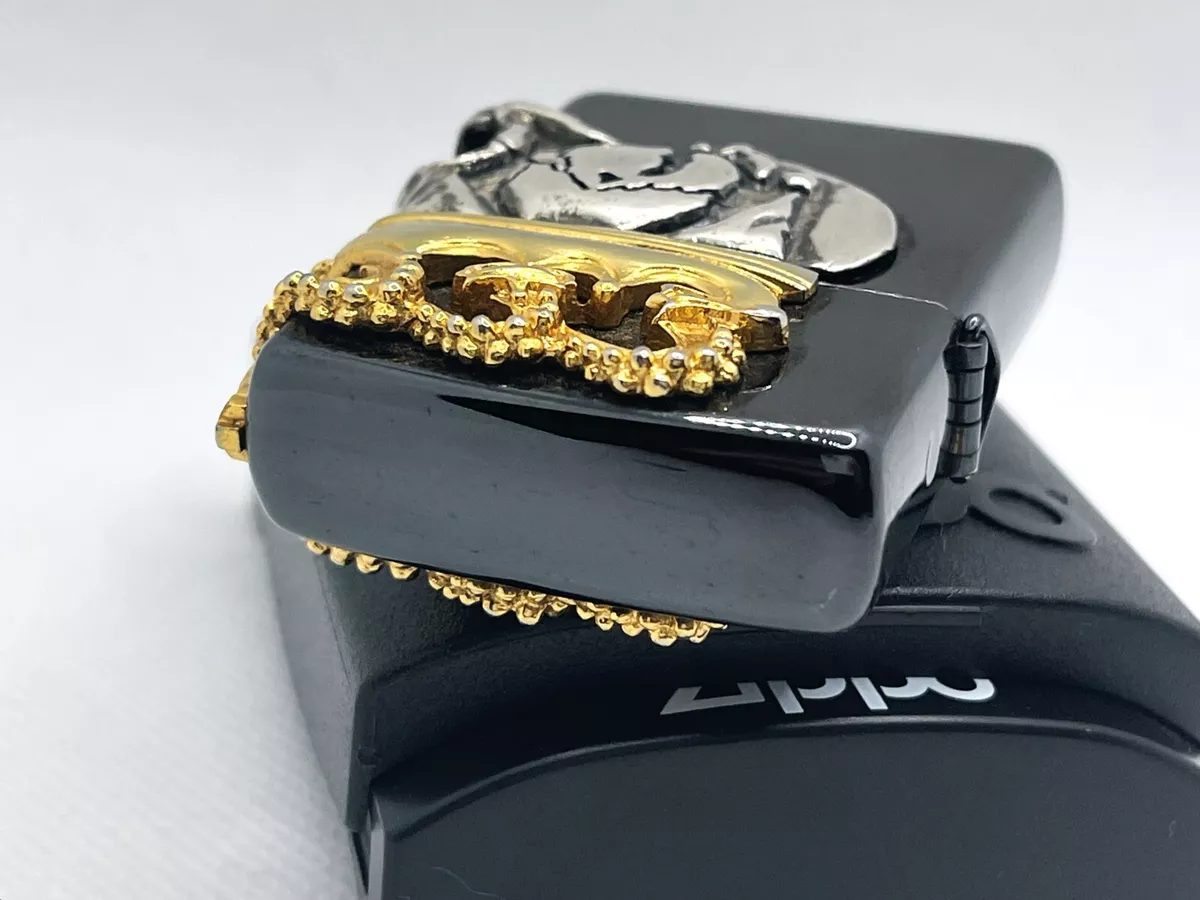 ZIPPO Limited Edition Beauty Beast 3D Side Skull King Crown Lighter Black / Gold