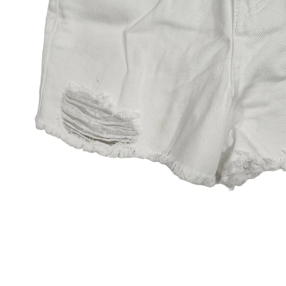 YMI Festival Ripped Cut Off Shorts White Denim Shorts Junior Size 9 Casual Vacay - Image 3 of 4