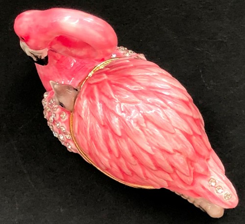 Fenicottero Trinket Box Madre con Bambino Pulcino Uccellino Cristalli Austriaci Figura Ciel Nuovo - Foto 7 di 8