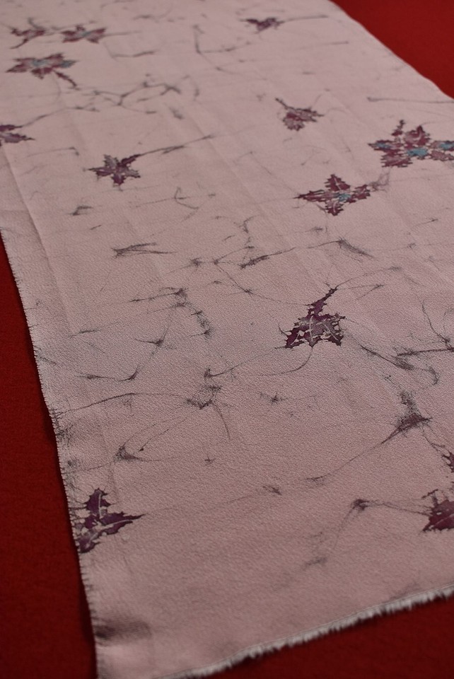 Japanese Fabric Vintage Kimono Silk Antique Boro Kusakizome Dyed 39