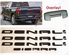 OVERLAY 4PC Gloss Black DENALI Sierra Emblem 2019+ GMC Sierra 1500 2500hd 3500hd