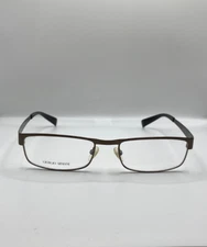 GIORGIO ARMANI GA830 YHZ MATTE BROWN EYEGLASSES RECTANGLE METAL FRAME 53-18-140
