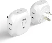Ceptics Australia, New Zealand, China Travel Adapter USA to Type I New Zealand