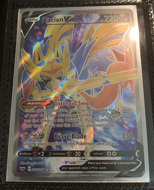 ZACIAN V Full Art 195/202 Pokemon Sword & Shield 2020 NM Rare | eBay
