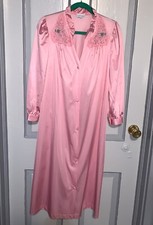 Vintage LORRAINE USA Nightgown/Robe Nightgown Pink Semi-Sheer Lace Small