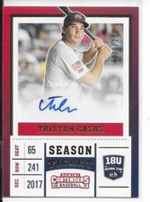 2017 Contenders 18U Team Season Ticket Autographs TRISTON CASAS 20/100