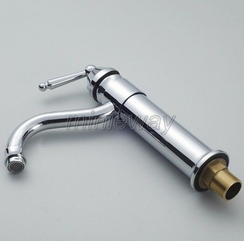Polished Chrome Brass Kitchen Sink Faucet One Hole Swivel Basin Mixer Tap mnf208 - Picture 4 of 6
