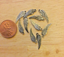 Charms, Pewter, Angel Wings, 5x16mm, 10 Count, Double Sided