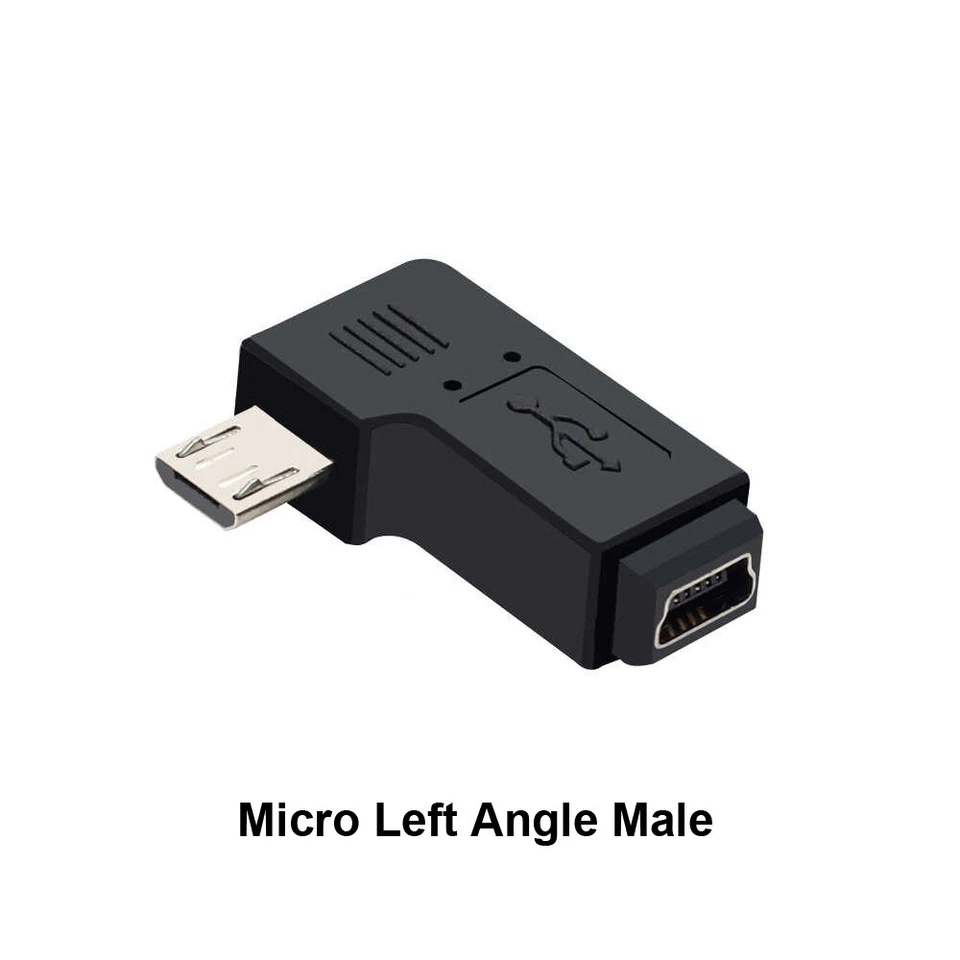 Mini USB to Micro USB Adapter Converter Type-C to Micro Left / Right Angle Male - Image 2 of 4