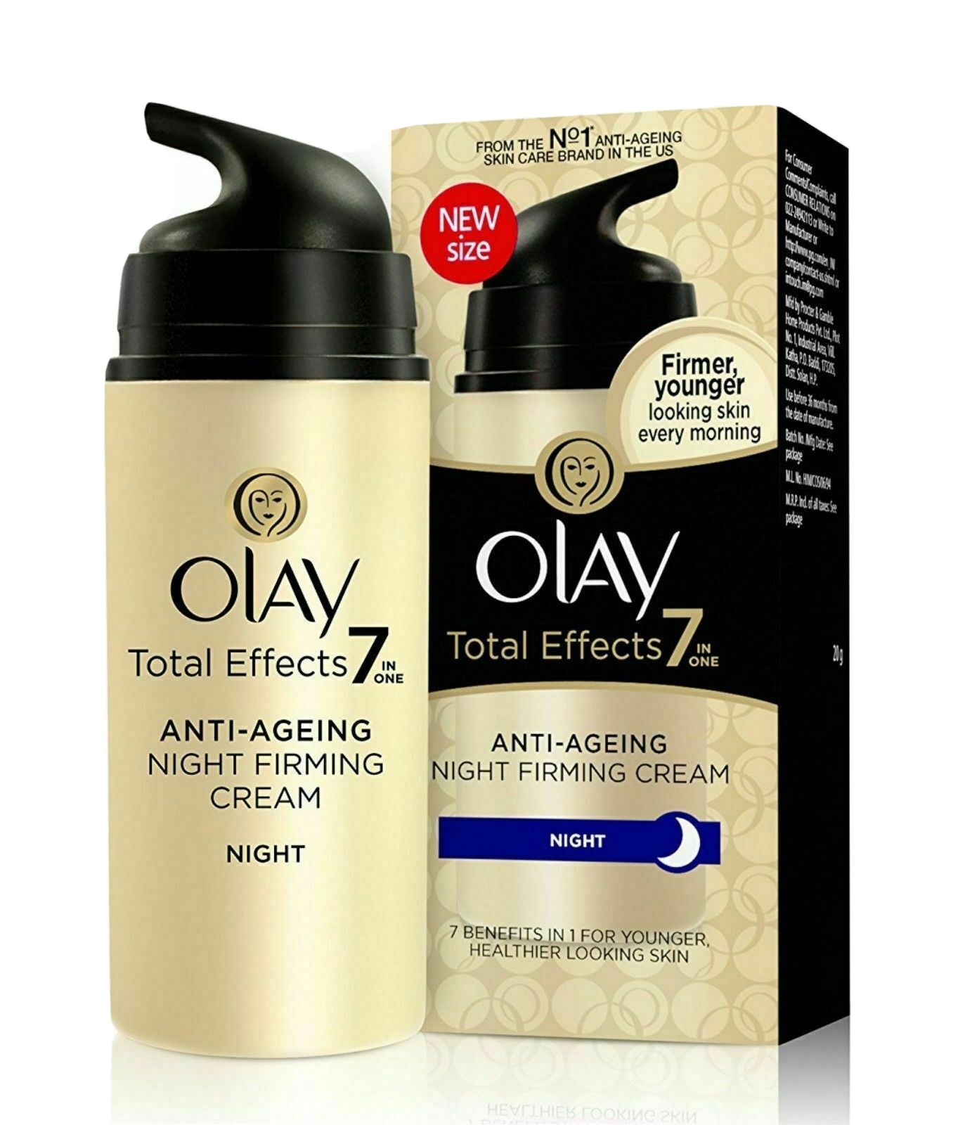 2 x Olay Total Effects 7- en -1 Anti Envejecimiento Noche Reafirmante Piel Cr...