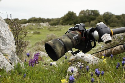 Sony 90mm Macro f2.8 G OSS Neopren Camouflage Schutzhülle, wasserdicht