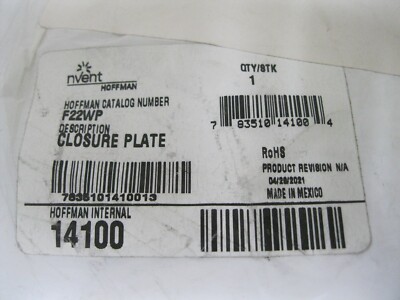Nvent Hoffman F22WP Closure Plate
