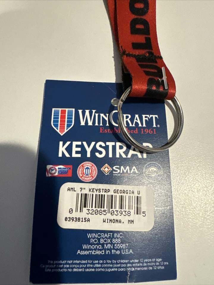 Georgia Bulldogs Wincraft NCAA 1" Lanyard Key Strap Set Of Two - Image 3 of 4