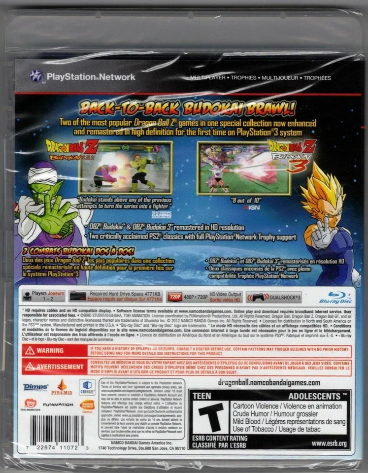 Dragon Ball Z Budokai HD Collection PS3 (Brand New Factory Sealed US Version) Pl - Image 2 of 2