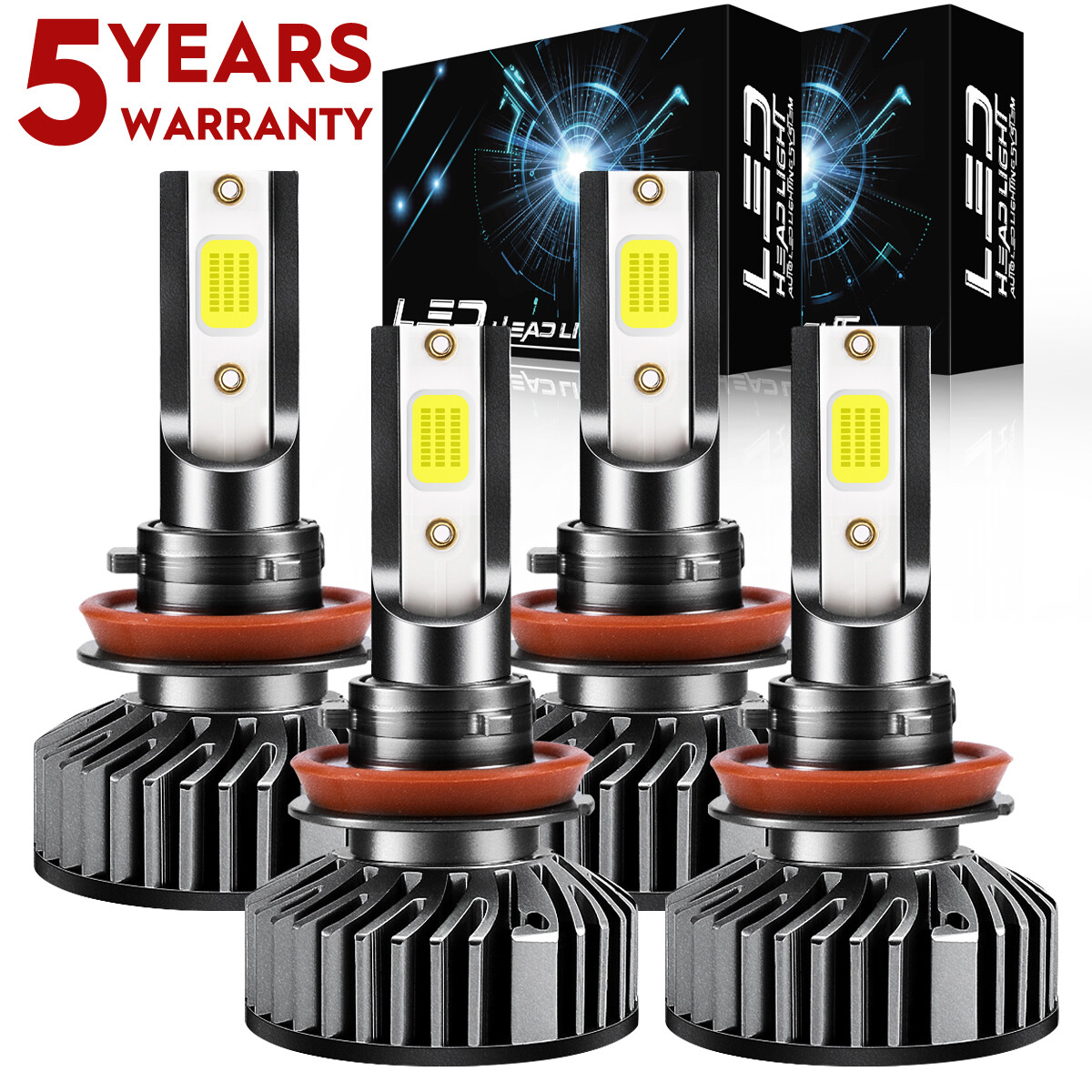 For Lexus CT200h 2011-2017 4X H9/H11 LED Headlight Bulb High Low