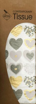 Seidenpapier Gold Herzen Hochzeit Liebe 4 Blatt 50 x 70 cm