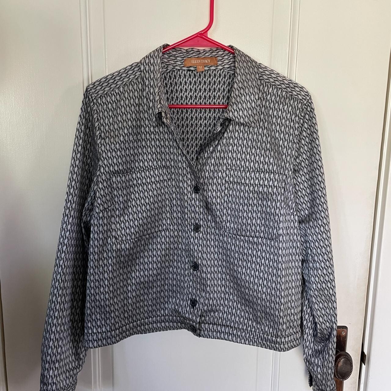 Ellen Tracy Cotton Blend Abstract Pattern Lightwe… - image 2