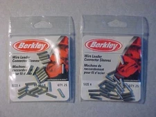 2 Packs of 25 Berkley Wire Leader Connector Sleeves Size 4 60-80  lb. 50 LTOTAL
