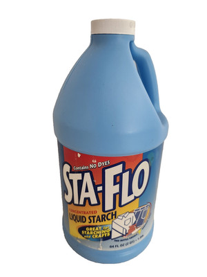 Sta-Flo Concentrated Liquid Starch 64 Fl Oz Dye Free Laundry Craft 85% Full