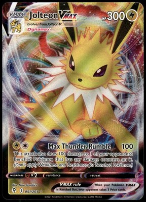 Pokemon Jolteon VMAX Ultra Rare SWSH07: Evolving Skies 051/203 NM