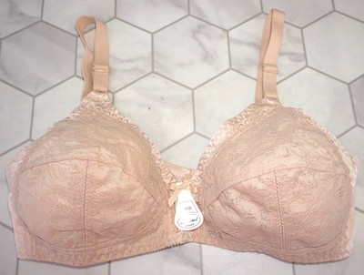 RAMI DESSOUS Soft Cups Lace Nude Wire Free Bra 8734, Size 90 B (US 36 B) , NEW
