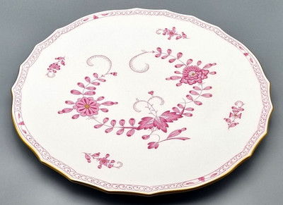 Meissen Porzellan Kuchen Torten Platte 1. Wahl 32,5 cm, Indisch Purpur Schwerter