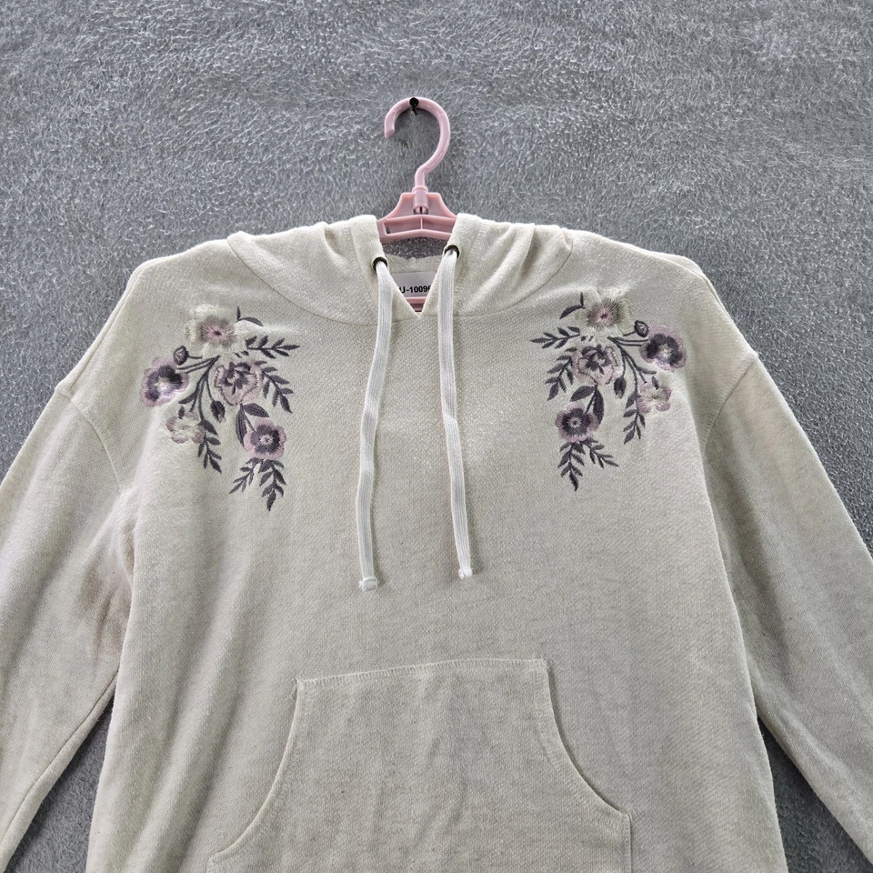 O'Neill女式连帽衫L米色花卉刺绣胸花 — 第 4/4 张图片