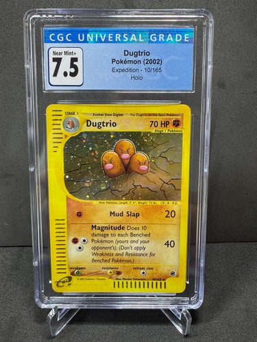 ~Swirl~ 2002 Pokemon Expedition #10 Dugtrio Holo CGC 7.5 Near Mint+ Blue Label