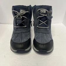 Boys Size 4 UGG Kids Turlock Navy Blue Leather Weather Boots