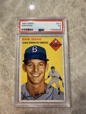 1954 Topps MLB Baseball Don Hoak Brooklyn Dodgers #211 PSA 3 VG Vintage Slab