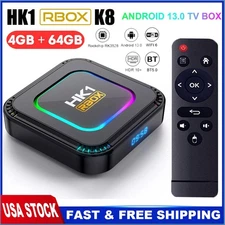 Upgrade Smart TV Box Android 13 Quad Core HK1 RBOX 8K HD Media Stream Player US