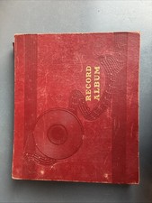 Vintage Red Record Album 78 RPM 10 Sleeves With Records