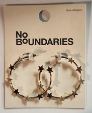 2 Inch Star Hoop Pierced Earrings Hypo Allergenic No Boundaries