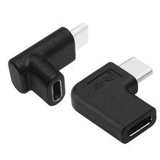 Right Angle Type C USB 3.1 Adapter, 90 Degree, 2 Pack Male to Female, Right