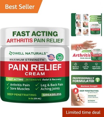Maximum Strength Deep Penetrating Pain Relief Cream - 14 oz for Joints & Muscles