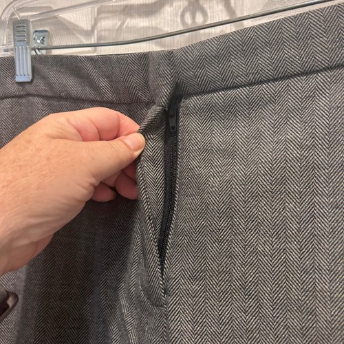 Zara B Gray Herringbone Ankle Dress Pants Women's XL Career Professional - Picture 4 of 8
