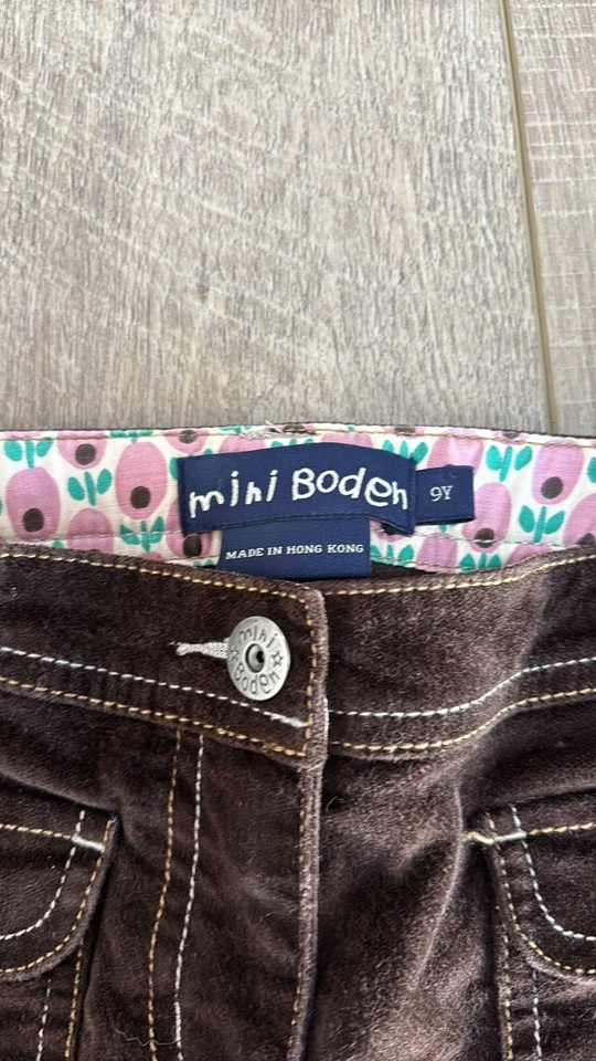 Pantalones de bolsillo Mini Boden marrón con cordón talla 9 Foto 4 de 4
