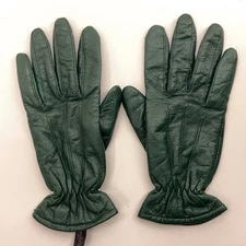 Vintage Gates Women XL Green Leather Dress Gloves Insulated