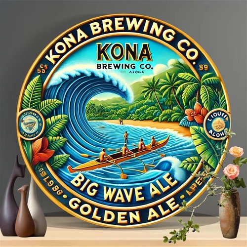 Kona Beer Company Vintage Aluminum Signature Wall Tin Metal Signs Home Décor 8x8
