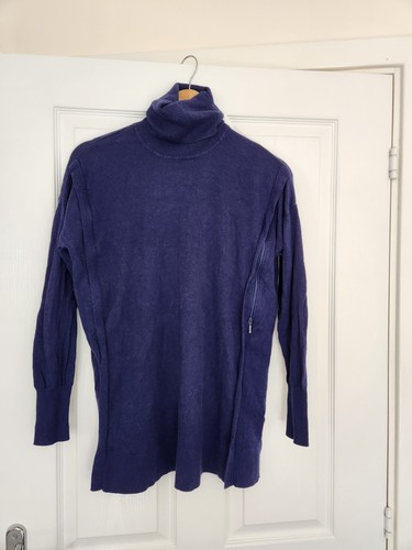 Seraphine cobalt blue maternity & nursing jumper size XS fits size 10 - Picture 3 of 6