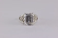 Diamonique Sterling Silver 14mm Cubic Zirconia Slit Tapered Band Ring 925 Sz: 9